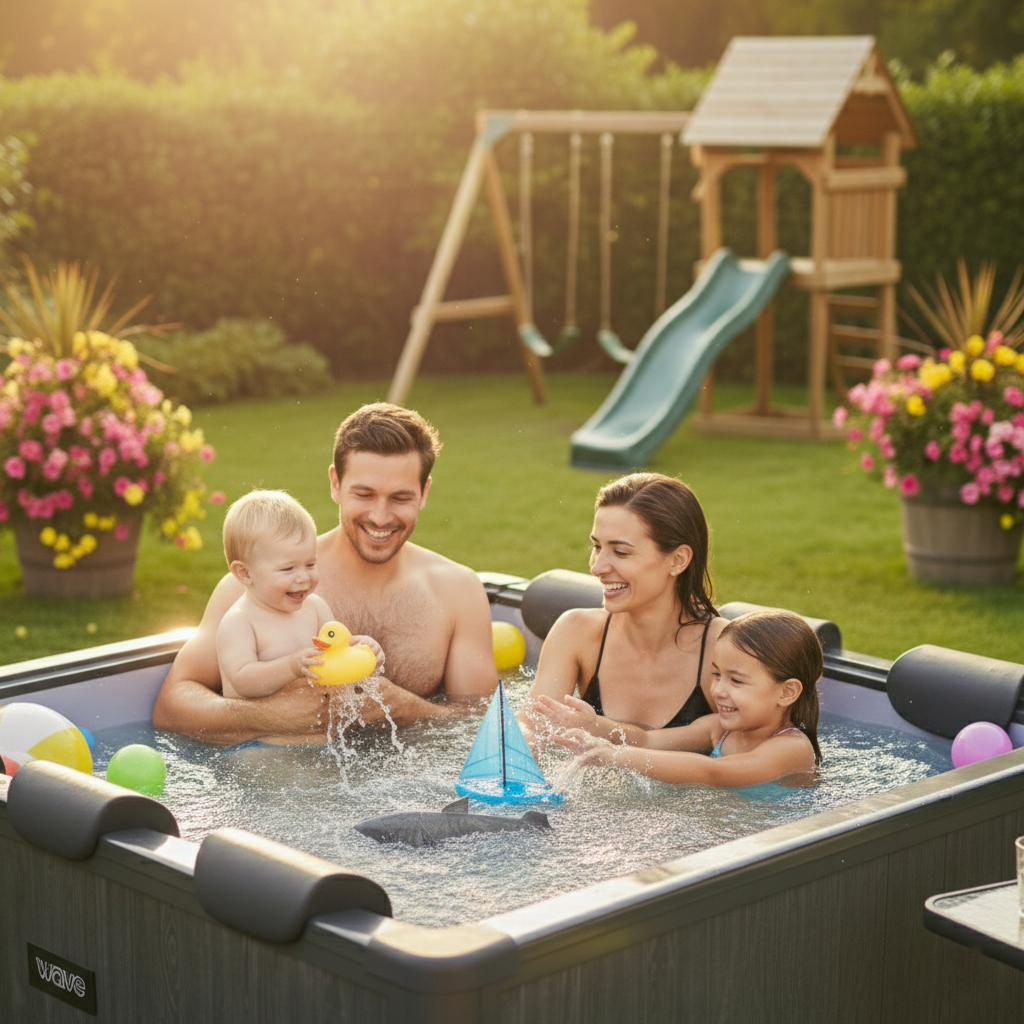 Adriatic | 6 Person Square Aluminium Frame Hot Tub | Black Wood | UKCE