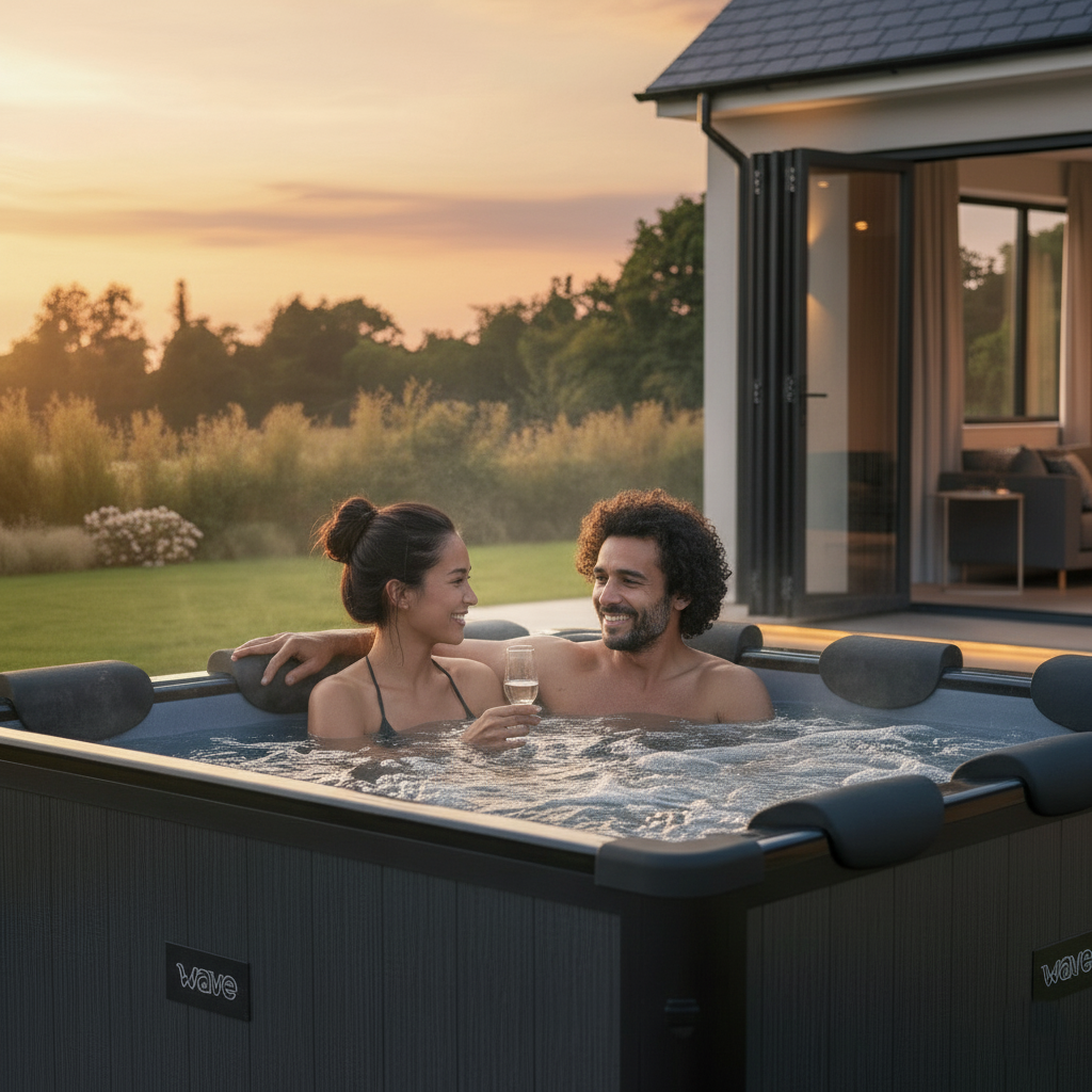 Adriatic | 6 Person Square Aluminium Frame Hot Tub | Black Wood | UKCE