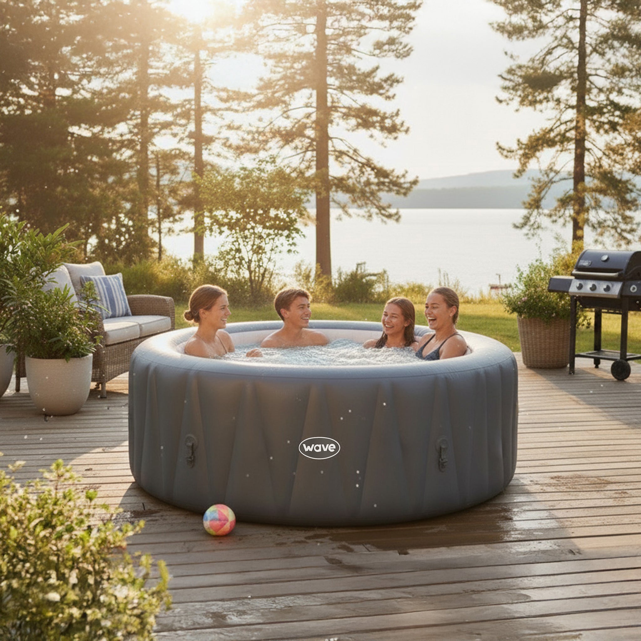 Atlantic | 4/6-Person Inflatable Hot Tub | Integrated Heater | ETL