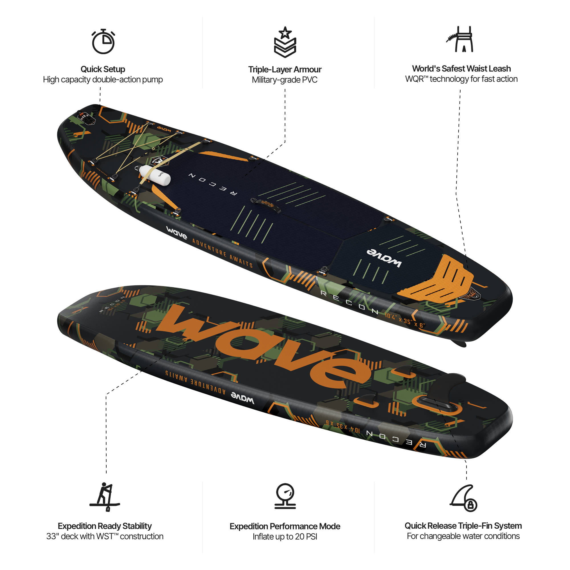Recon 3.0 SUP | Inflatable Paddleboard | 10'4ft