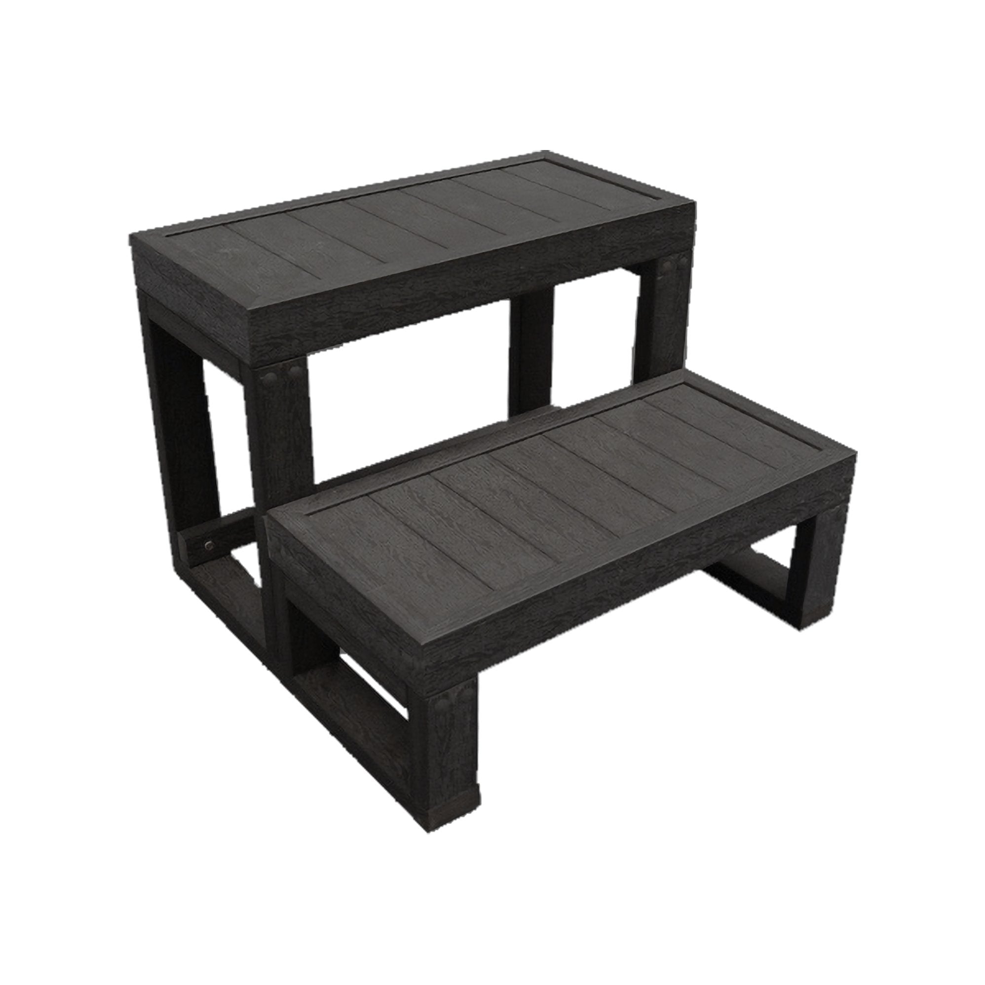 Grey Wood Finish Square Spa Steps Steps Wave Spas