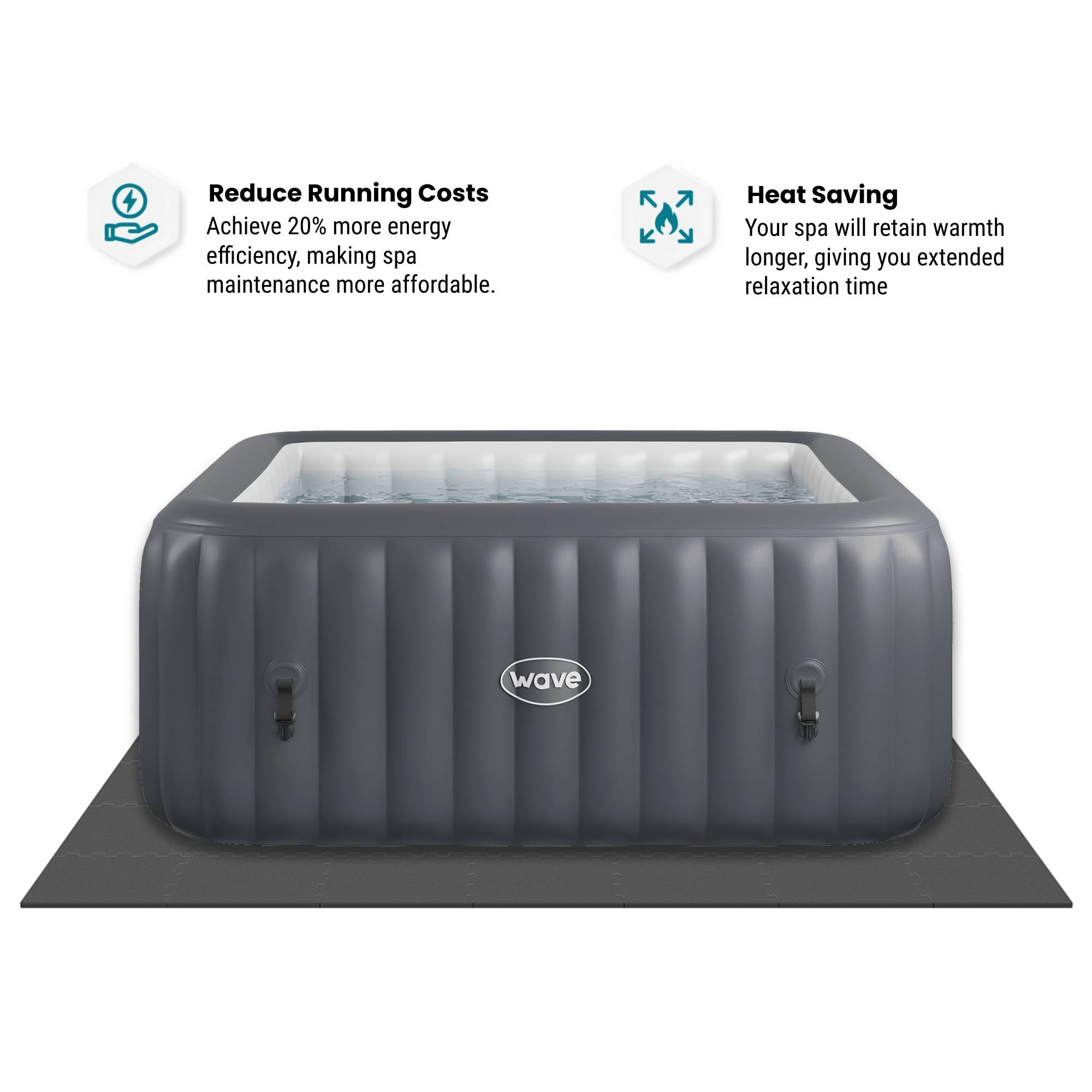 Large Square Insulating Foam Mat, Floor Protector (49 Pieces) Insulating Floor Mat Wave Spas