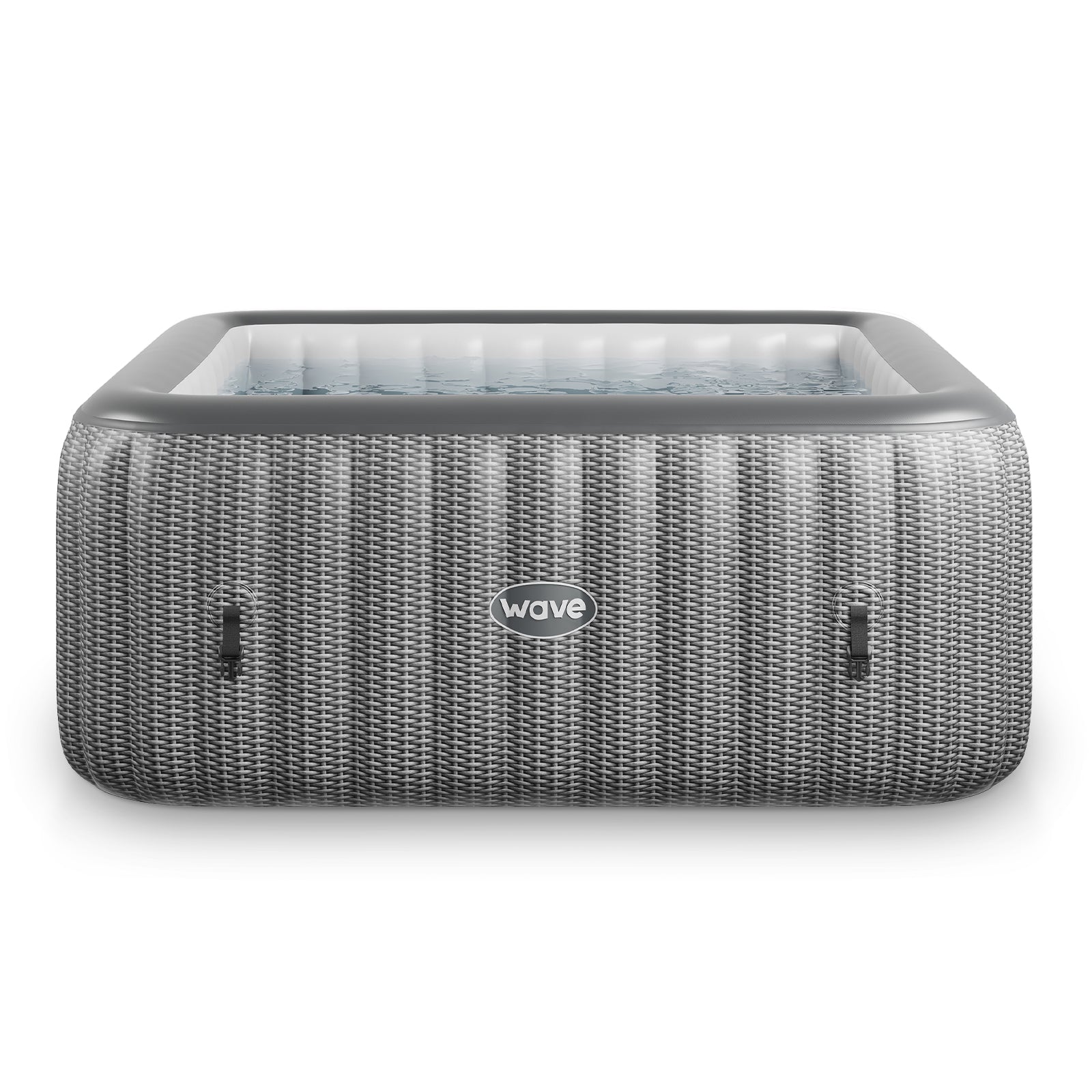 Pacific | 4/6-Person Inflatable Hot Tub | Integrated Heater Inflatable Spas Wave Spas Grey Rattan Standard 4 Person | 155x65cm data-contona-source