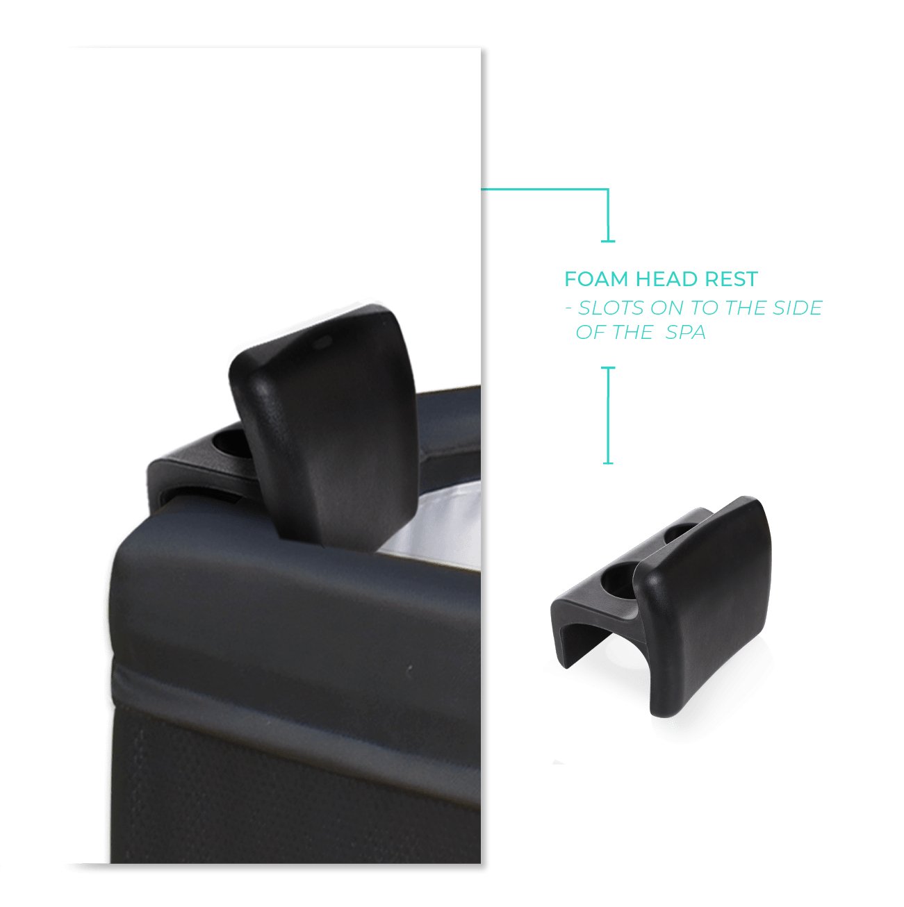 Swift Hot Tub Head Rest & Drinks Holder | 2-in-1 | Black - Wave Spas Inflatable, foam Hot Tubs
