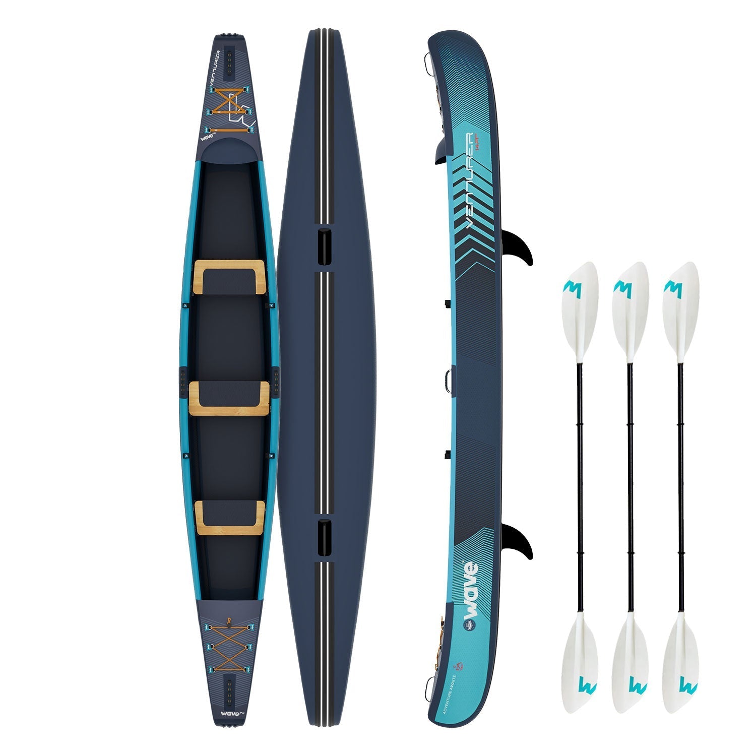 Venturer Inflatable Canoe | 2-3 Person Canoe Wave Sups data-contona-source