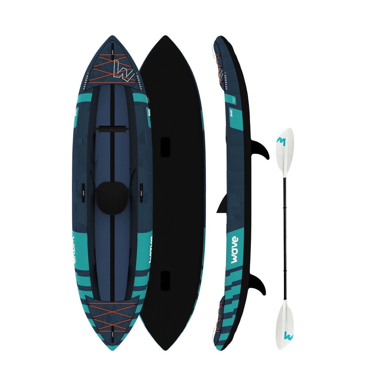 Voyager Inflatable Kayak | 1/2 Person | 1 Seater | Wave Kayaks