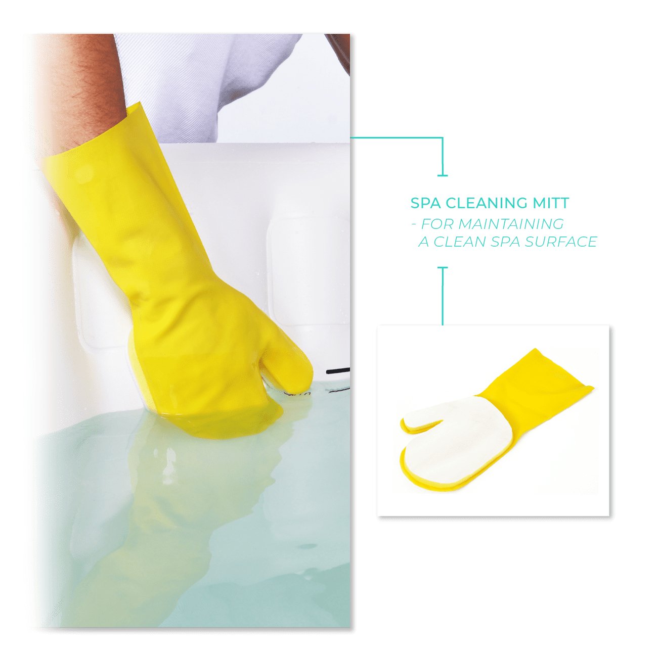 Wave Spa 3-in-1 Cleaning Kit - Cleaning Mitt, Net & Brush - Wave Spas Inflatable, foam Hot Tubs