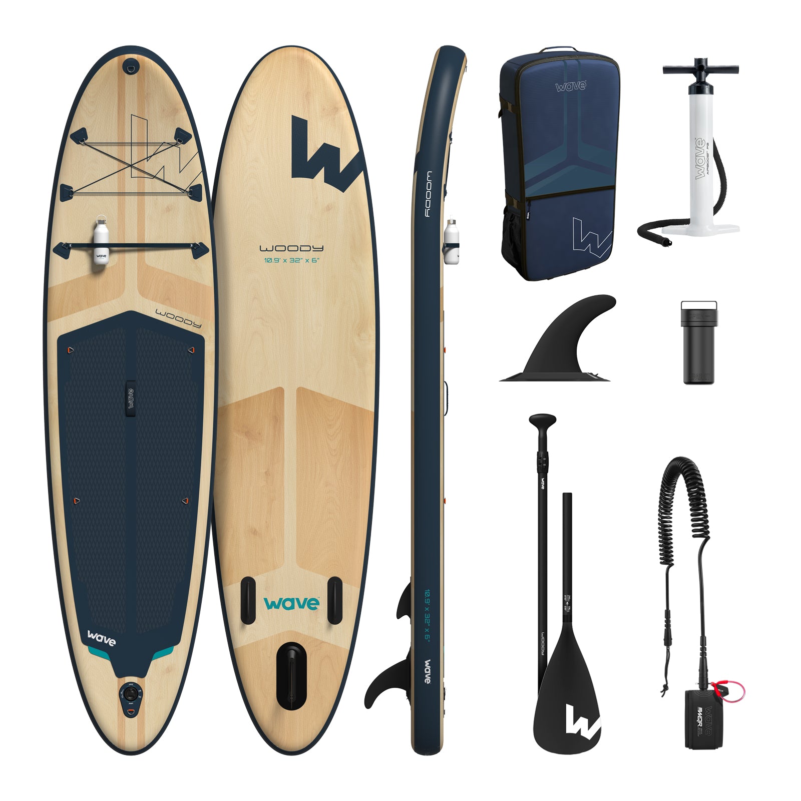 Woody 2.0 SUP | Inflatable Paddleboard | 10'9ft | Aqua