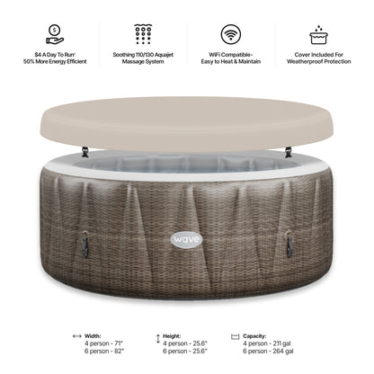 Atlantic | 4/6-Person Inflatable Hot Tub | Integrated Heater | ETL