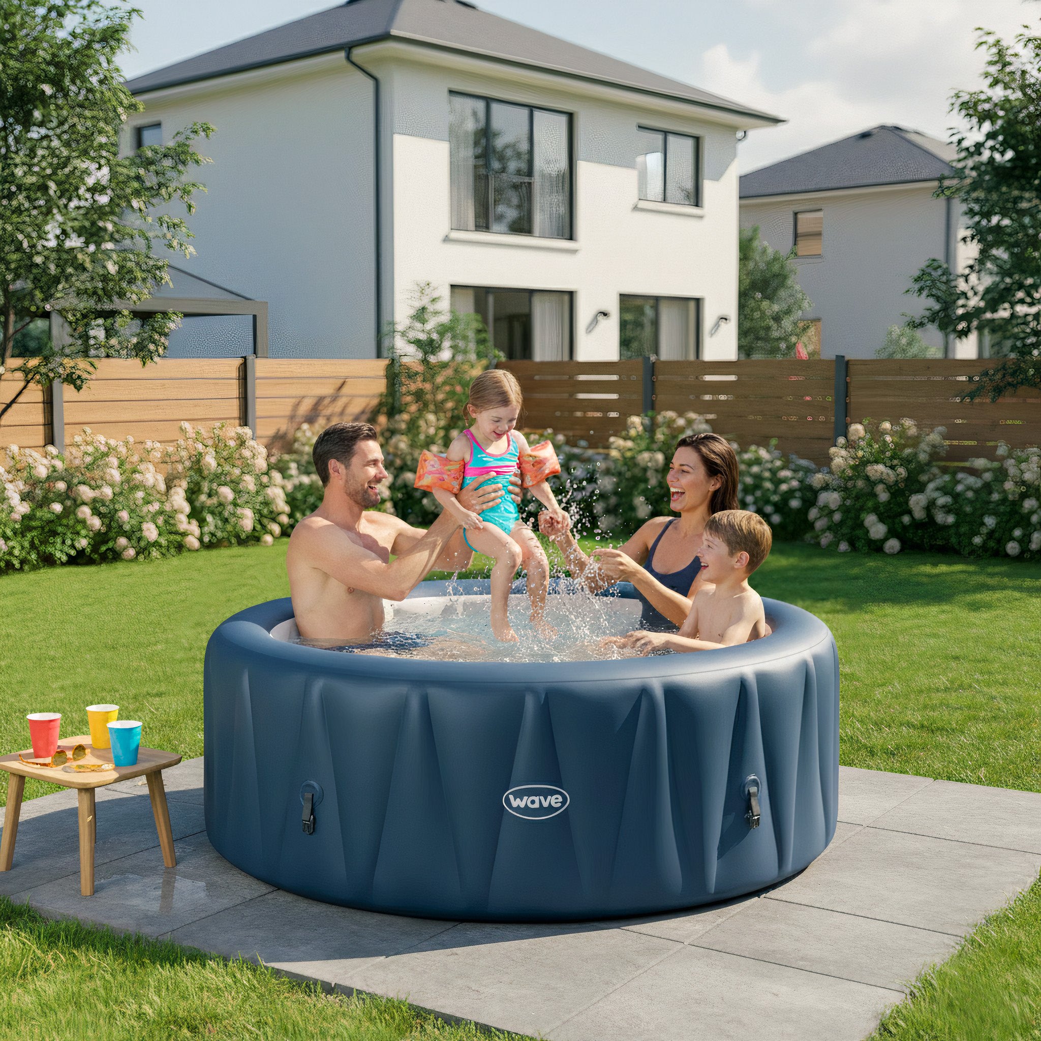 Atlantic | 4/6-Person Inflatable Hot Tub | Built-In Integrated Heater | UKCA