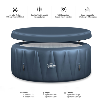 Atlantic | 4/6-Person Inflatable Hot Tub | Integrated Heater | ETL