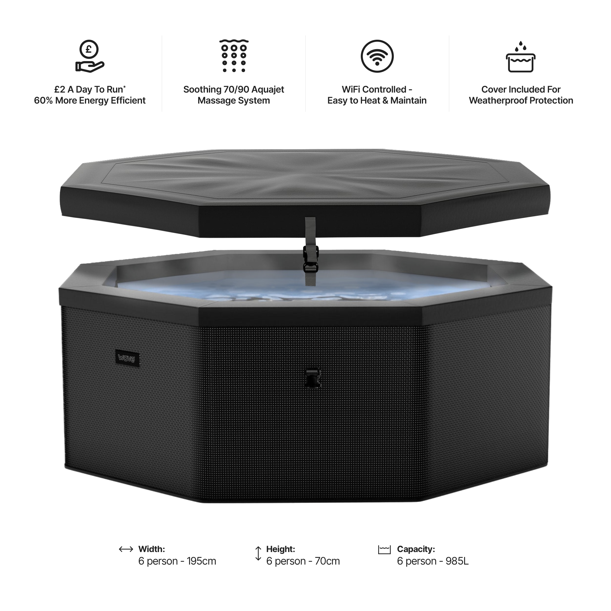 Como | 6-Person Eco Foam Hot Tub | Built-In Integrated Heater | UKCA