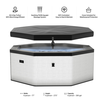 Como | 6-Person Eco Foam Hot Tub | Built-In Integrated Heater | ETL