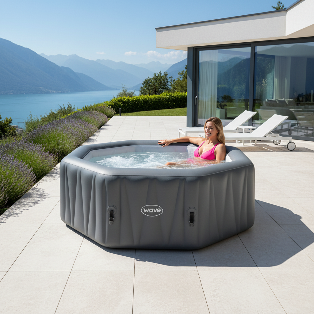 Aegean | 6-Person Inflatable Hot Tub | Built-In Integrated Heater | UKCA