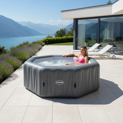 Aegean | 6-Person Inflatable Hot Tub | Built-In Integrated Heater | UKCA