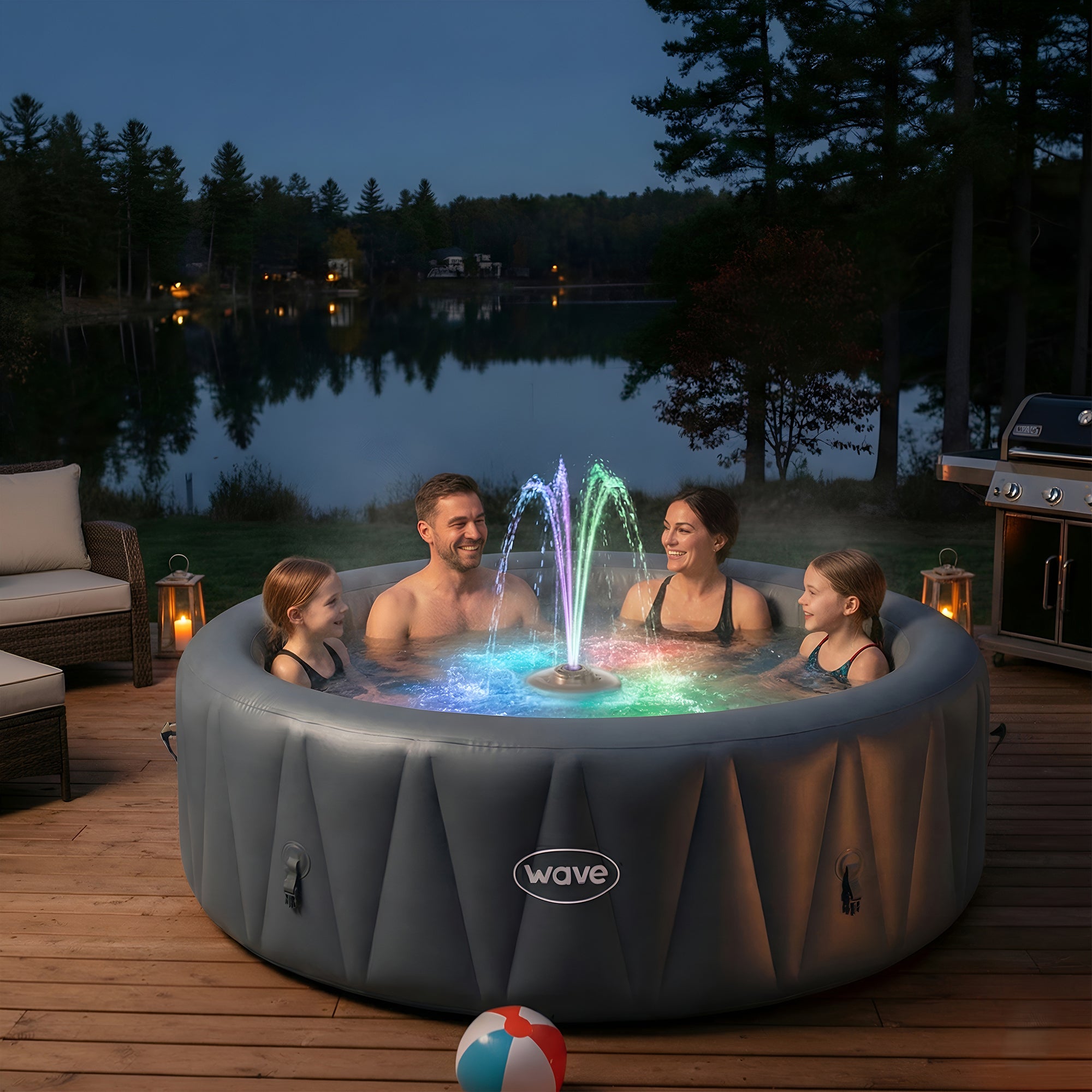 Rechargeable Pool Fountain with Lights