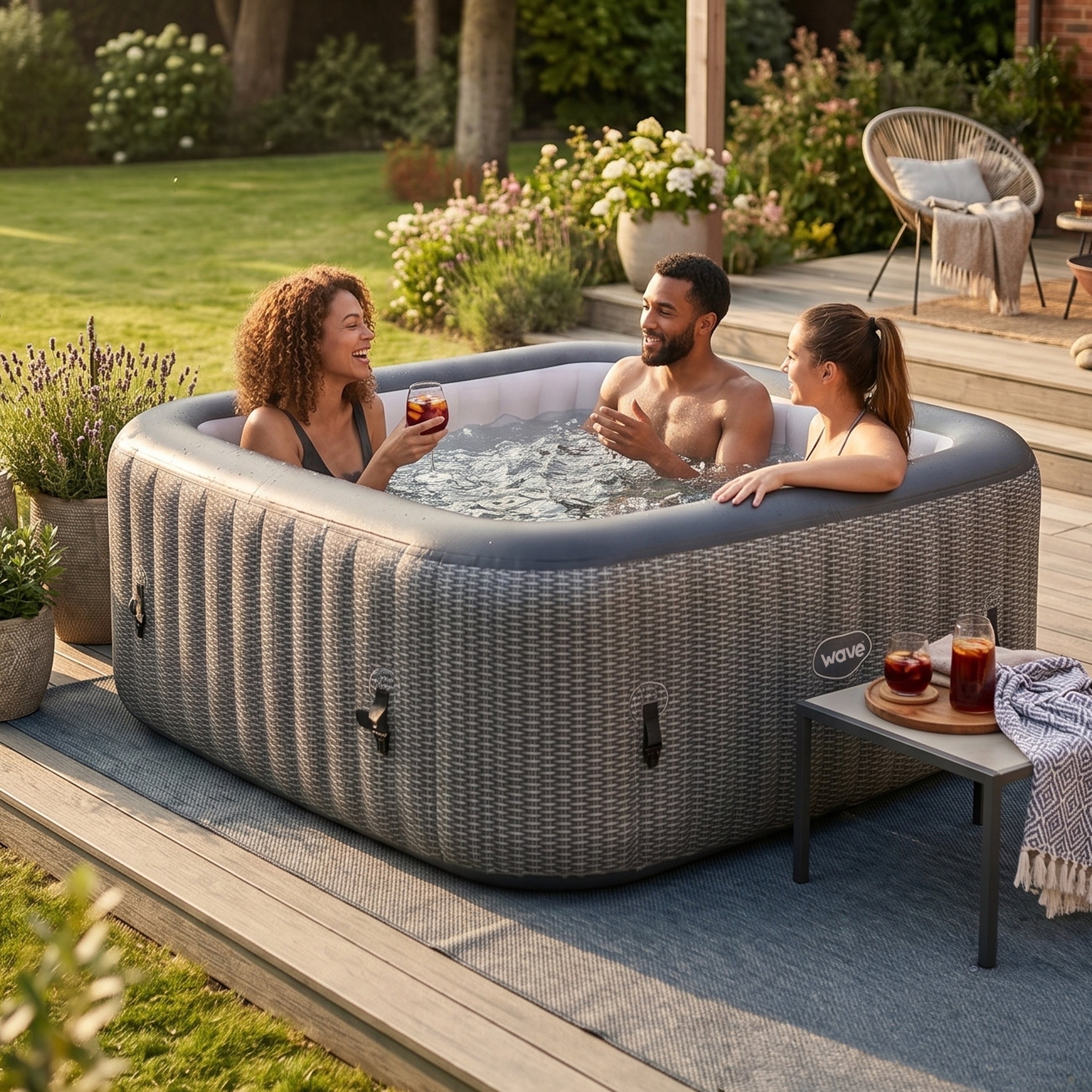 Pacific | 4/6-Person Inflatable Hot Tub | Integrated Heater | ETL