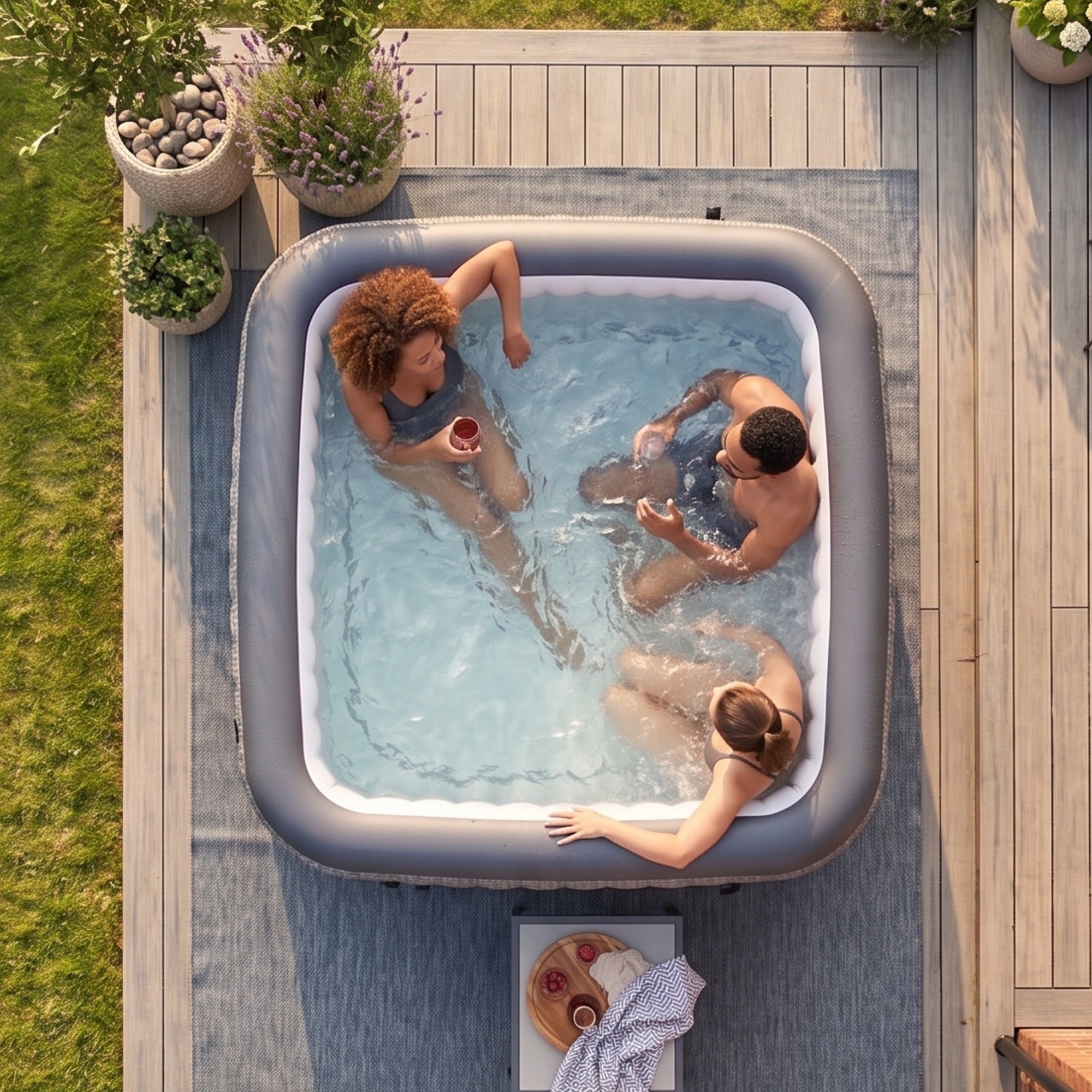 Pacific | 4/6-Person Inflatable Hot Tub | Integrated Heater | ETL
