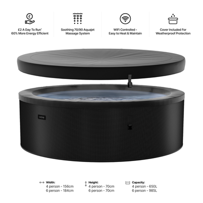 Tahoe | 4/6-Person Eco Foam Hot Tub | Built-In Integrated Heater | UKCA