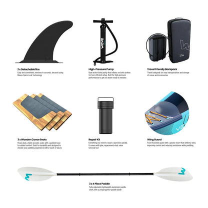 Venturer Inflatable Canoe | 2-3 Person Canoe Wave Sups