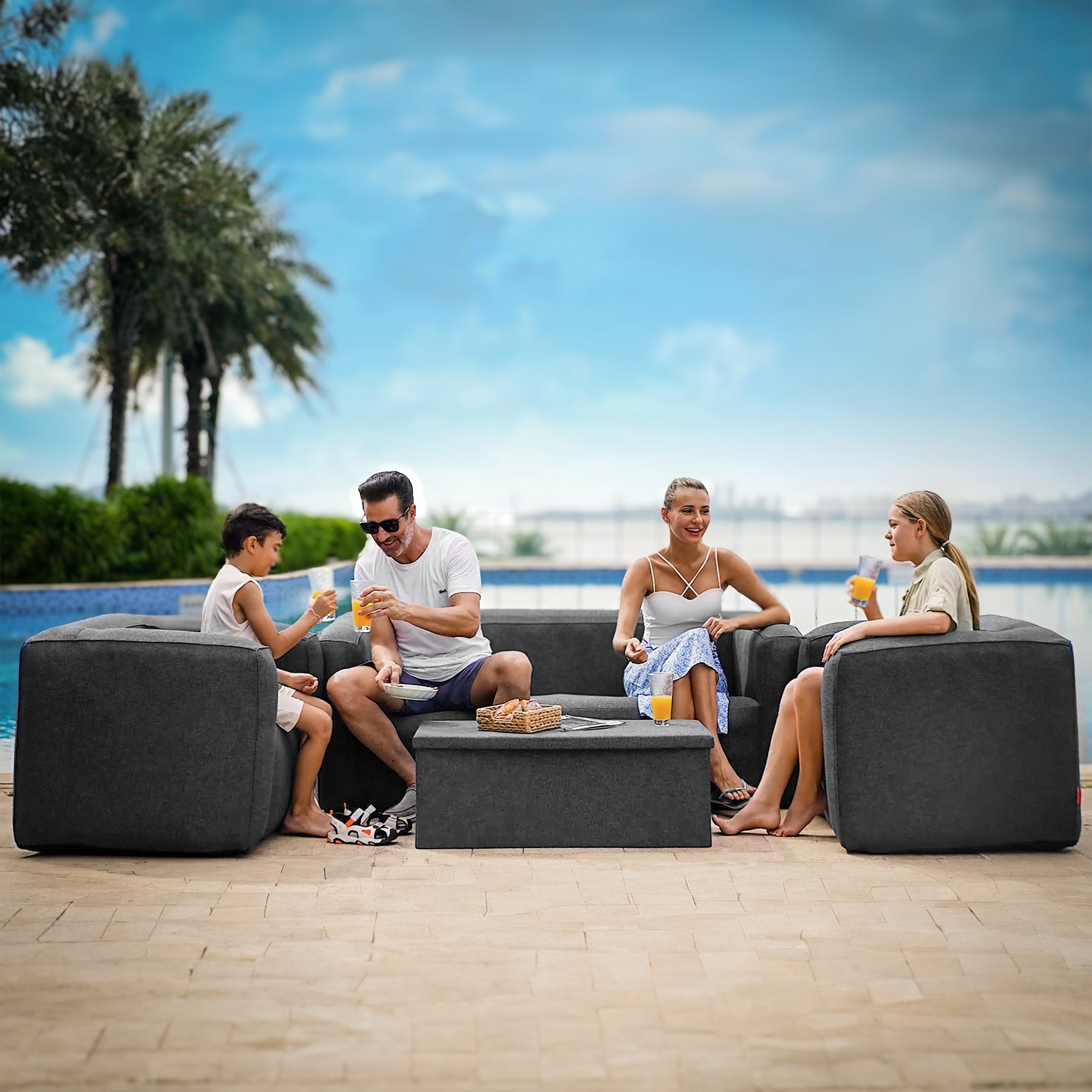 Inflatable Chair and Double Sofa Set Outdoor Furniture Wave Spas UK