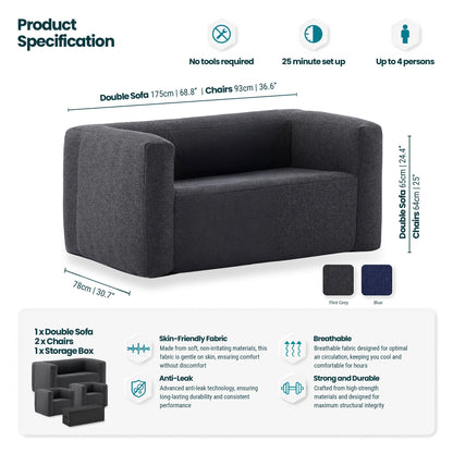 Inflatable Chair and Double Sofa Set Outdoor Furniture Wave Spas UK