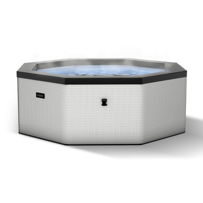 Como | 6-Person Eco Foam Hot Tub | Built-In Integrated Heater Foam Eco Spas Wave Spas Graphite Grey Standard 6 Person | 195x70cm