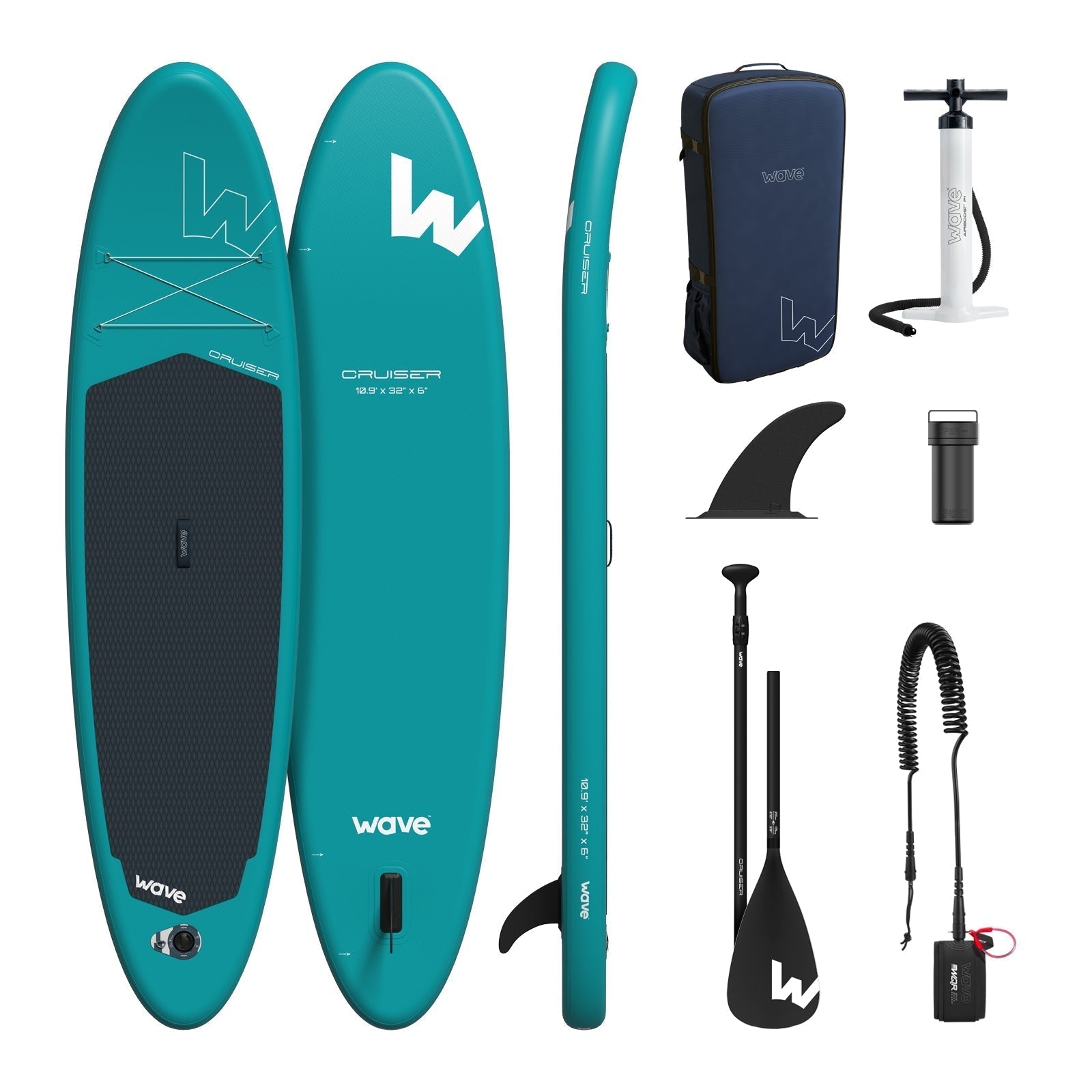 Cruiser 2.0 SUP | Inflatable Paddleboard | 10'9ft | Aqua - Wave Spas UK