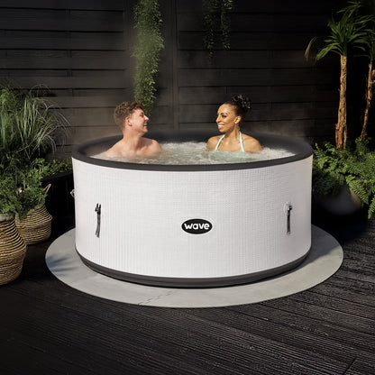 Ontario | 4/6 Person Round Drop Stitch Hot Tub | Herringbone | UKCE