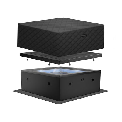 Garda | 4/6-Person Eco Foam Hot Tub | Built-In Integrated Heater Foam Eco Spas Wave Spas Charcoal Black EnergySave Bundle 4 Person | 160x70cm