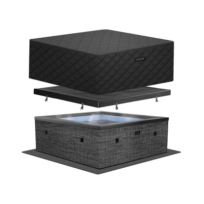 Garda | 4/6-Person Eco Foam Hot Tub | Built-In Integrated Heater Foam Eco Spas Wave Spas Flint Grey EnergySave Bundle 4 Person | 160x70cm