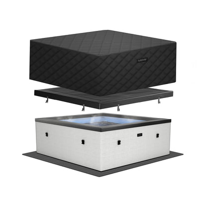 Garda | 4/6-Person Eco Foam Hot Tub | Built-In Integrated Heater Foam Eco Spas Wave Spas Pebble White EnergySave Bundle 4 Person | 160x70cm