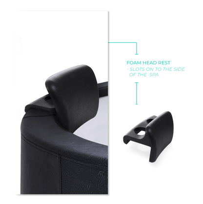 Hot Tub Head Rest & Drinks Holder | 2-in-1 | Osaka | Black Drinks Holder Wave Spas
