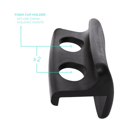 Hot Tub Head Rest & Drinks Holder | 2-in-1 | Osaka | Black Drinks Holder Wave Spas