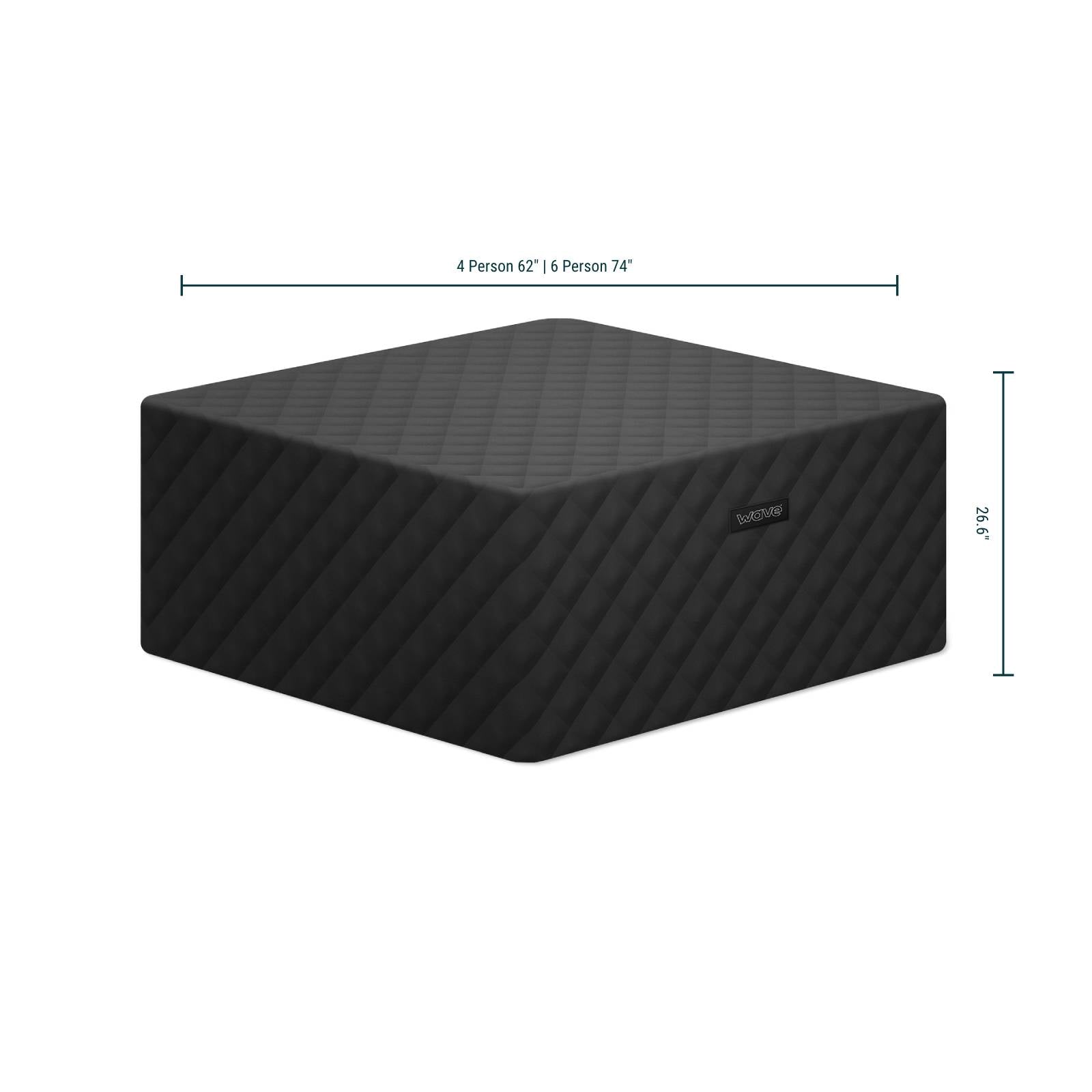 Pacific Square Energy Save Thermal Hot Tub Cover | 4/6 Person Covers Wave Spas