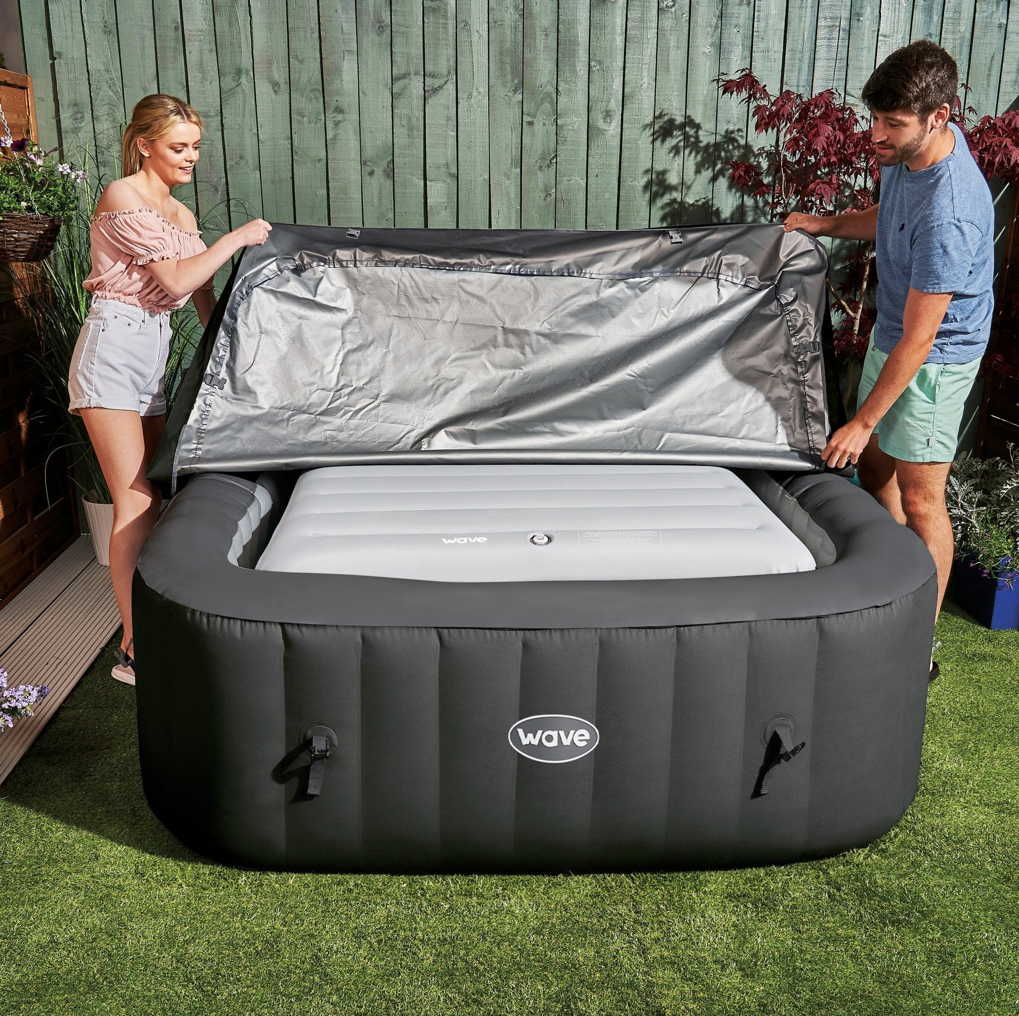 Thermally Efficient Inflatable Cover | Square | White Covers Wave Spas