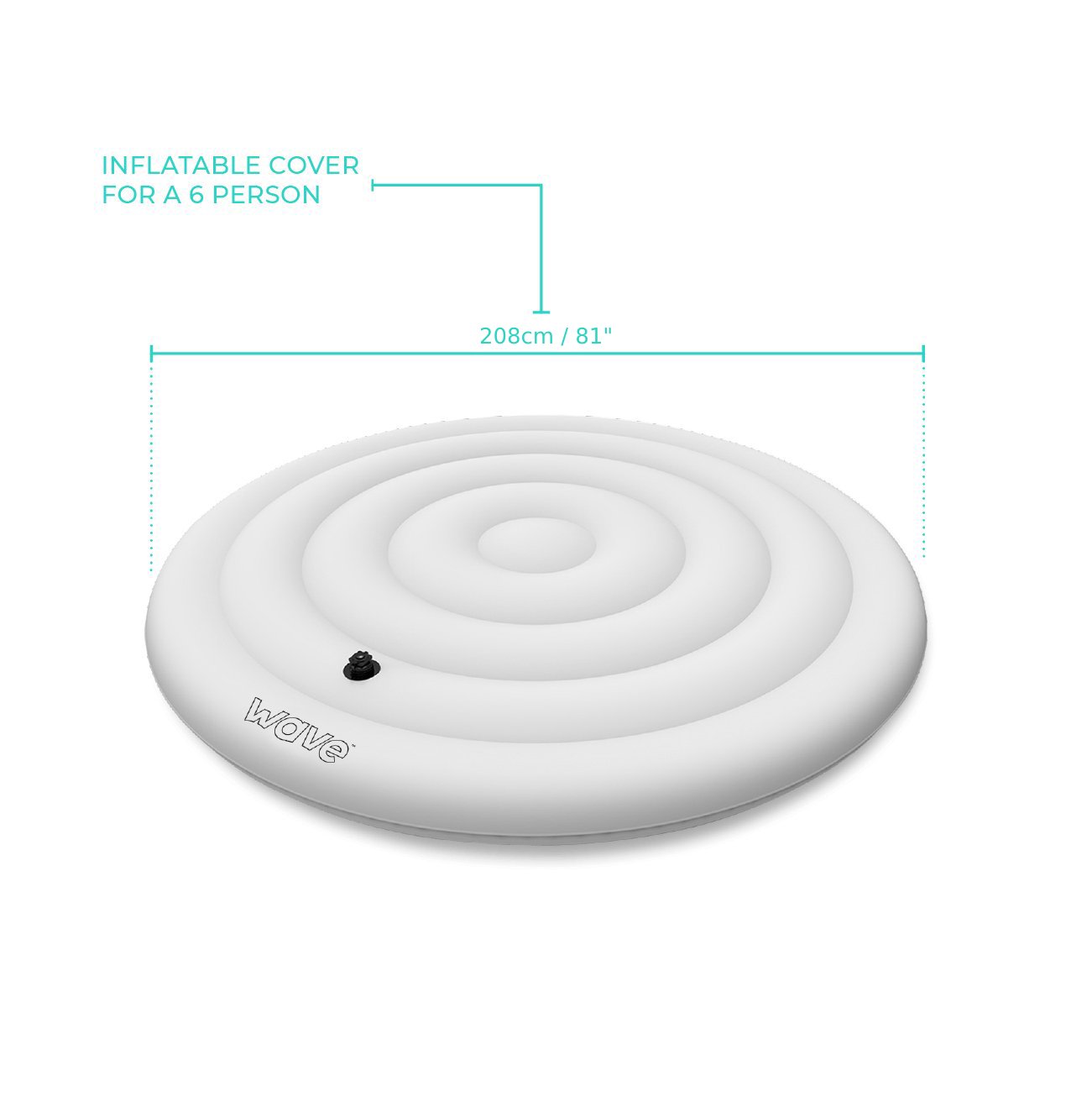 Wave Spa Round 6 Person Protective Thermal Efficient Inflatable Cover, White - Wave Spas UK