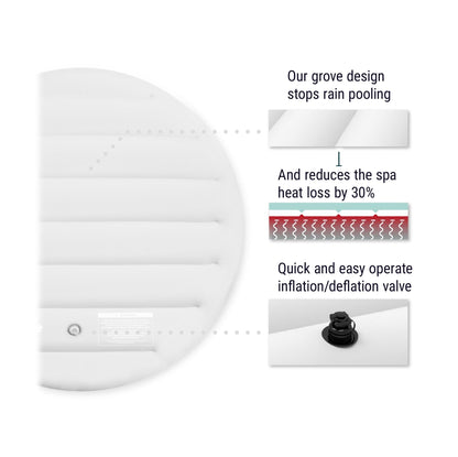 Thermal Efficient Inflatable Cover | Round | White Covers Wave Spas