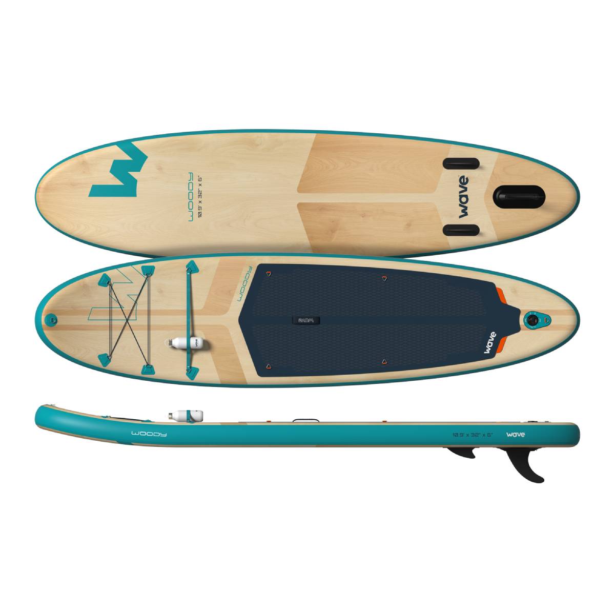 Woody 2.0 SUP | Inflatable Paddleboard | 10'9ft | Aqua