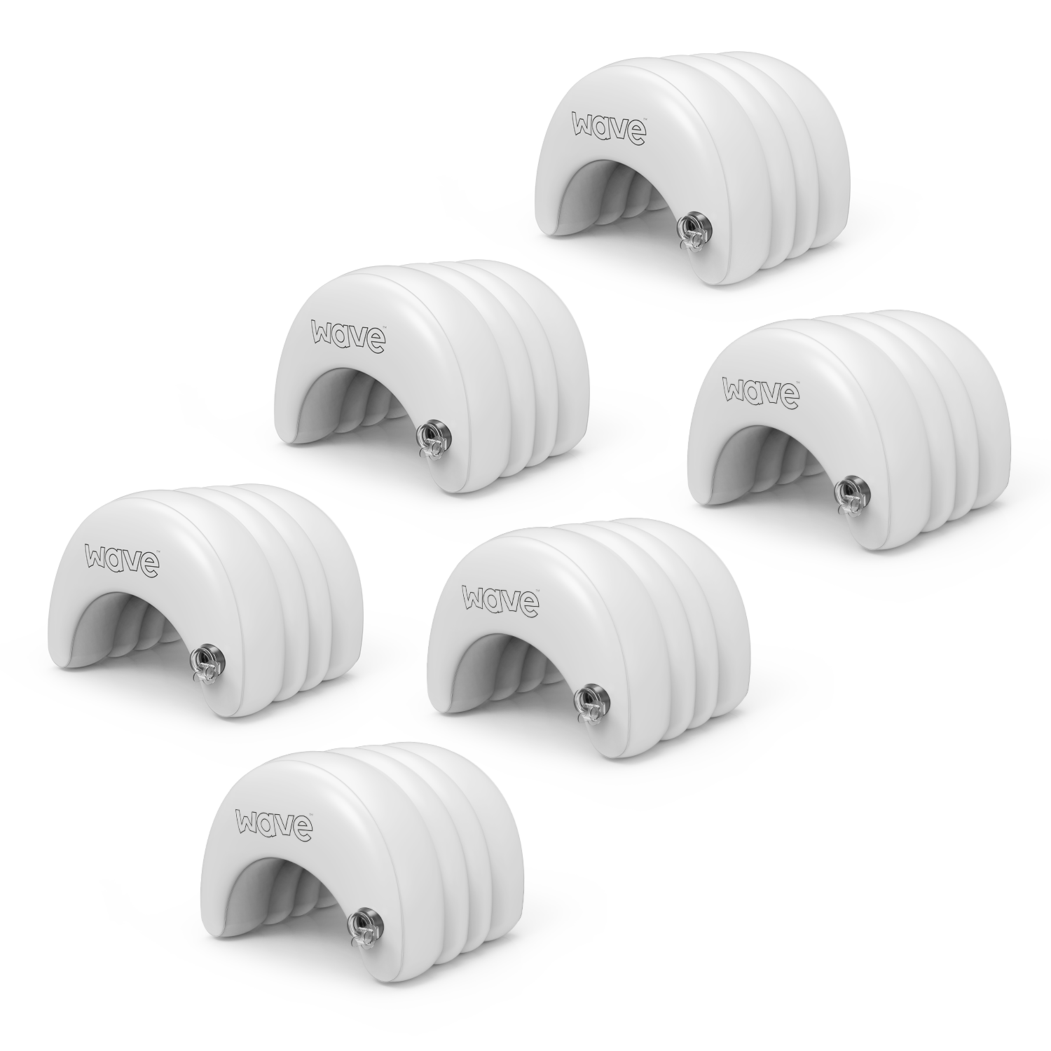 Wave Spa Inflatable Head Rest Pillow, White - 6 pack - Wave Spas Inflatable, foam Hot Tubs