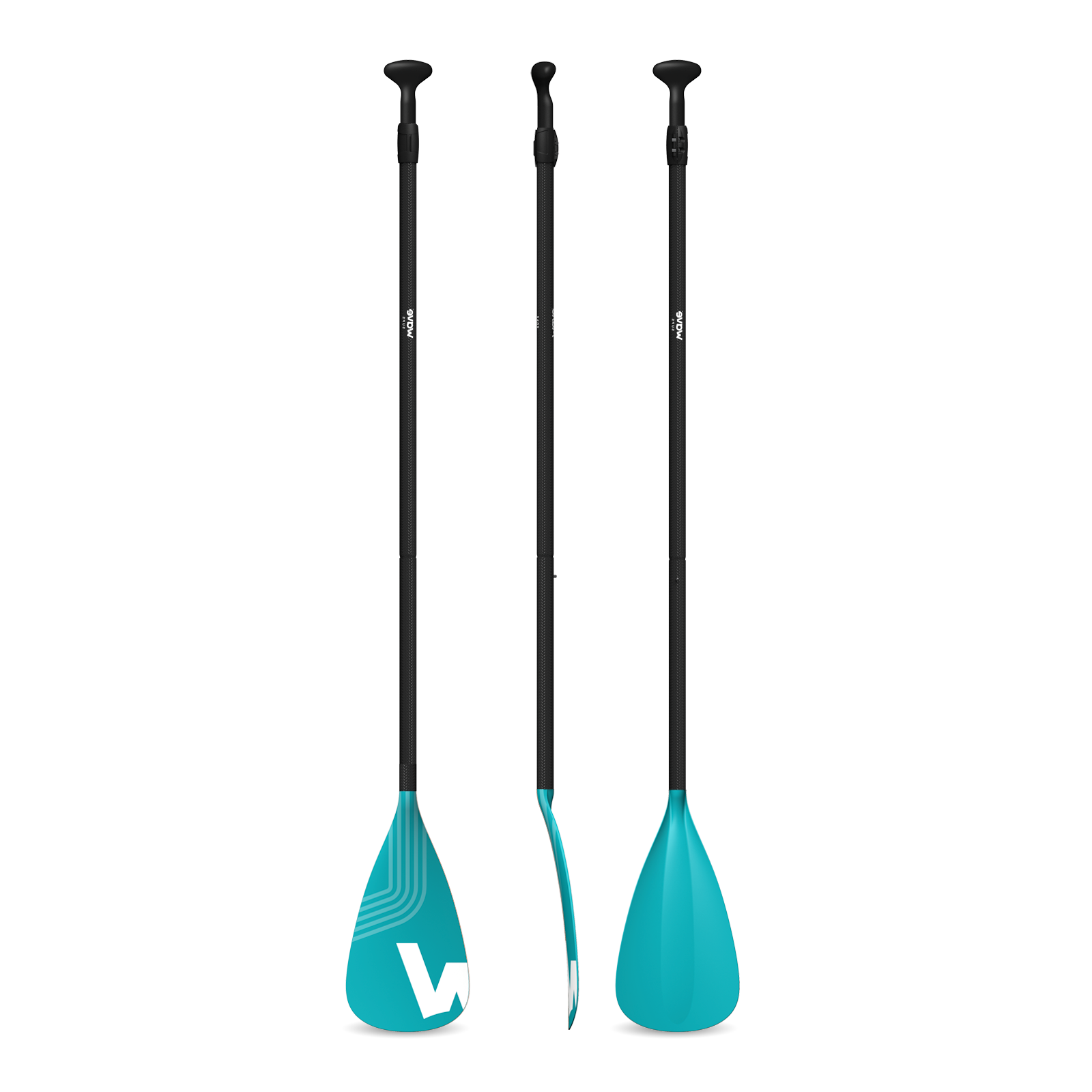 Wave Pro Paddle | Lightweight Carbon Shaft Nylon Paddle in Aqua - Wave Sups Inflatable Paddle boards