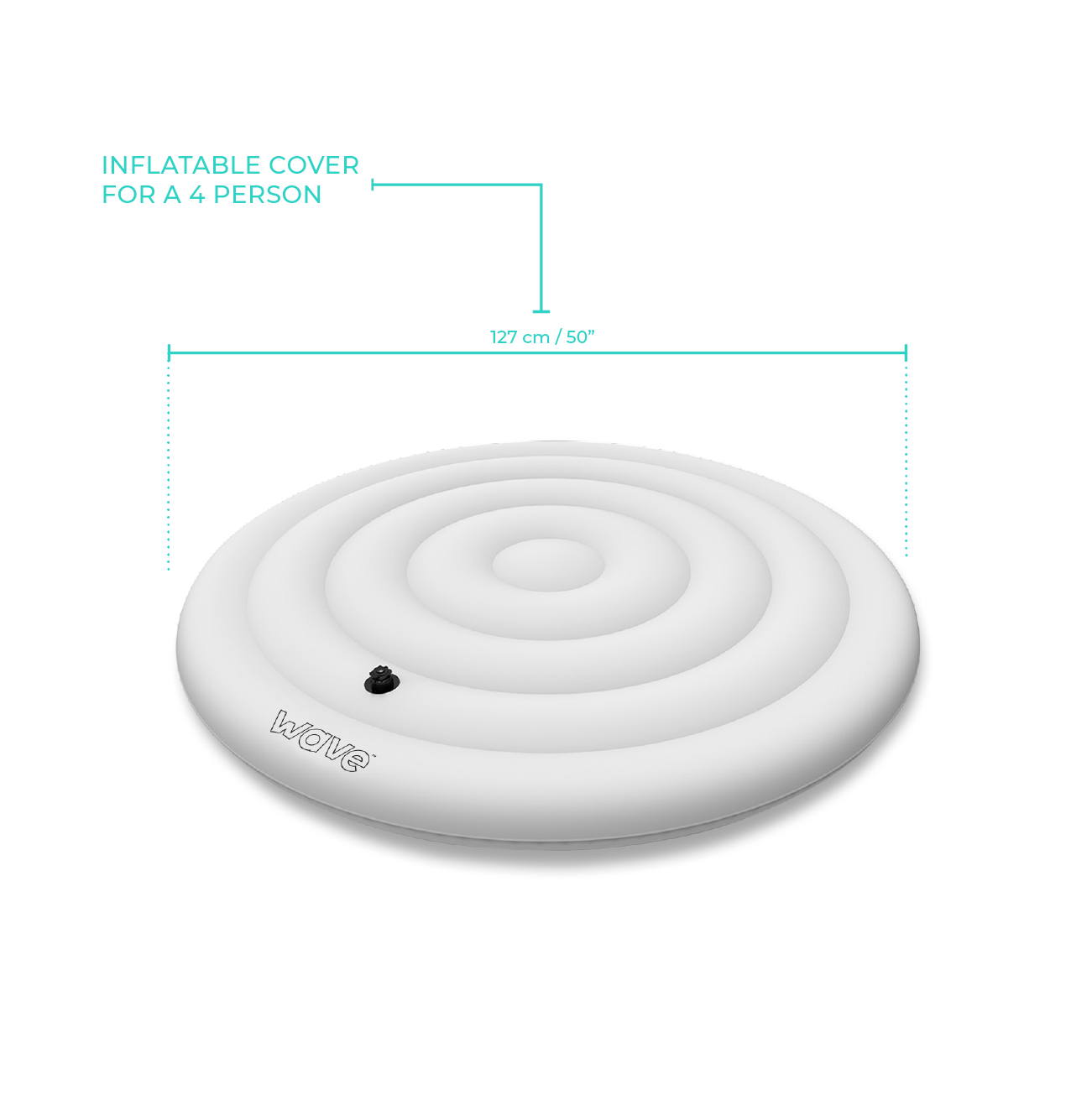Wave Spa Round 4 Person Protective Thermal Efficient Inflatable Cover, White - Wave Spas Inflatable, foam Hot Tubs