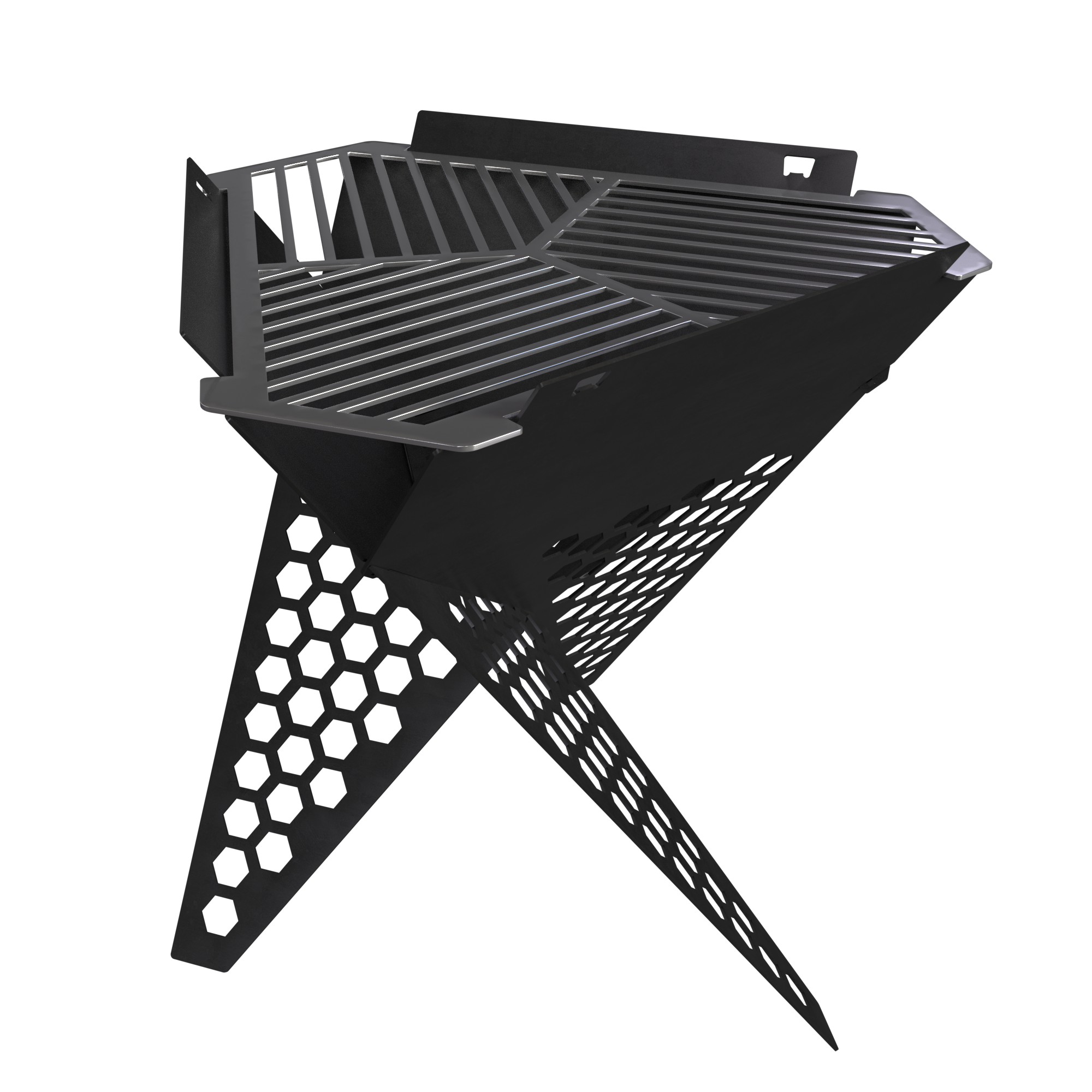 Hex Collapsible Portable Outdoor BBQ and Fire Pit - Matt Black - Wave Spas Inflatable, foam Hot Tubs