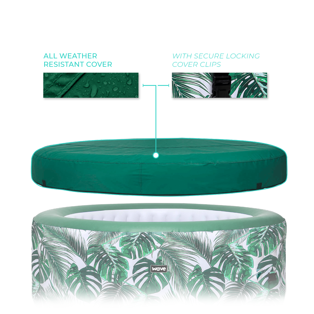 Wave Spa Cover - Atlantic Plus Tropical - Wave Spas Inflatable, foam Hot Tubs